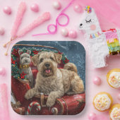 Wheaten Terrier Dog Christmas Festive Papieren Bordje (Feest)