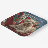 Wheaten Terrier Dog Christmas Festive Papieren Bordje (Gebogen)