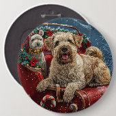 Wheaten Terrier Dog Christmas Festive Ronde Button 6,0 Cm (Voorkant /achterkant)