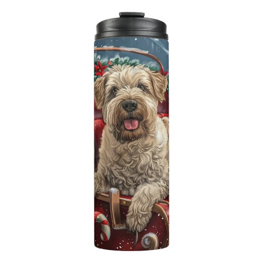 Wheaten Terrier Dog Christmas Festive Thermosbeker (Voorkant)
