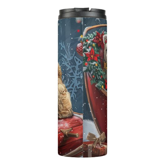 Wheaten Terrier Dog Christmas Festive Thermosbeker (Achterkant)