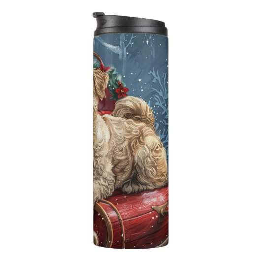 Wheaten Terrier Dog Christmas Festive Thermosbeker (Geroteerd rechts)