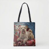 Wheaten Terrier Dog Christmas Festive Tote Bag (Voorkant)