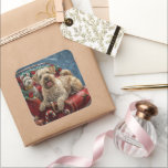 Wheaten Terrier Dog Christmas Festive Vierkante Sticker<br><div class="desc">Perfect voor hondenliefhebbers en hondenmoeders. Dit feestelijke thema vangt de vreugde en de geest van het seizoen, met speelse en vertederende hoekige illustraties versierd met vakantieaccenten. Ideaal als cadeau voor hondenliefhebbers, een charmante touch toevoegen aan kerstdecor en cadeaus. Vier het seizoen met een ontwerp dat de band tussen huisdieren en...</div>
