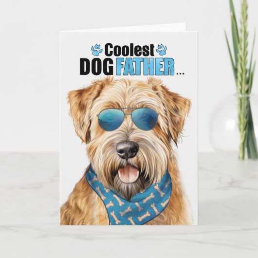 Wheaten Terrier Dog Coolest Dad Vaderdag Feestdagen Kaart (Voorkant)