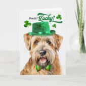 Wheaten Terrier Dog Feelin' Lucky St Patrick's Day Feestdagen Kaart (Voorkant)