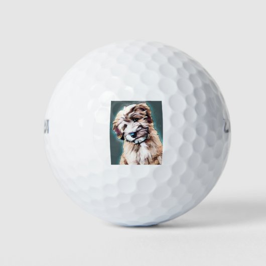 Wheaten Terrier Dog Pop Art Golfballen (Voorkant)