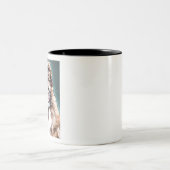 Wheaten Terrier Dog Pop Art Tweekleurige Koffiemok (Center)