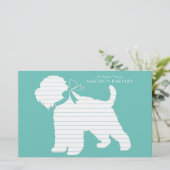 Wheaten Terrier Dog Puppy Briefpapier (Staand voorkant)
