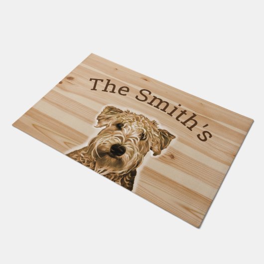 Wheaten Terrier Dog Wood Grain Deurmat (Schuin)