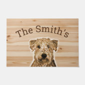 Wheaten Terrier Dog Wood Grain Deurmat (Voorkant)