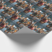 Wheaten Terrier Dogs Christmas Snow Holiday  Cadeaupapier (Hoek)