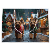 Wheaten Terrier Dogs Christmas Snow Holiday  Groot Cadeauzakje (Voorkant)