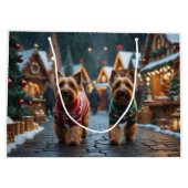 Wheaten Terrier Dogs Christmas Snow Holiday  Groot Cadeauzakje (Achterkant)
