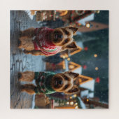 Wheaten Terrier Dogs Christmas Snow Holiday  Legpuzzel (Horizontaal)