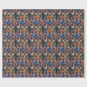 Wheaten Terrier Dogs In Halloween Cotumes Cadeaupapier (Vlak)