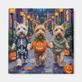 Wheaten Terrier Dogs In Halloween Cotumes Magneet (Voorkant)