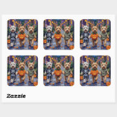Wheaten Terrier Dogs In Halloween Cotumes Vierkante Sticker (Vel)