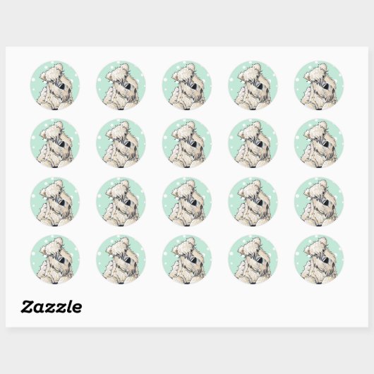 Wheaten Terrier Easter Spring Stickers (Vel)