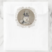 Wheaten Terrier en Havanese Vierkante Sticker (Tas)