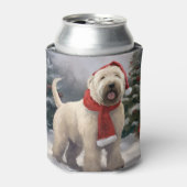 Wheaten Terriër Hond in Sneeuw Kerstmis Blikjeskoeler (Blikje Voorkant)