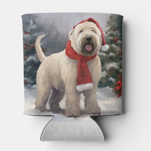 Wheaten Terriër Hond in Sneeuw Kerstmis Blikjeskoeler (Achterkant)