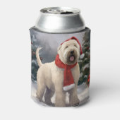 Wheaten Terriër Hond in Sneeuw Kerstmis Blikjeskoeler (Blikje Achterkant)