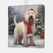 Wheaten Terriër Hond in Sneeuw Kerstmis Keramisch Ornament (Links)