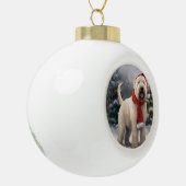 Wheaten Terriër Hond in Sneeuw Kerstmis Keramische Bal Ornament (Links)