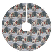 Wheaten Terriër Hond in Sneeuw Kerstmis Kerstboom Rok (Voorkant)