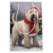 Wheaten Terriër Hond in Sneeuw Kerstmis Medium Cadeauzakje (Voorkant)
