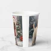 Wheaten Terriër Hond in Sneeuw Kerstmis Papieren Bekers (Rechts)