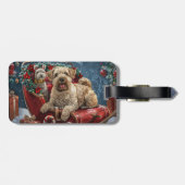 Wheaten Terrier hond Kerst Feestelijk  Bagagelabel (Achterkant horizontaal)
