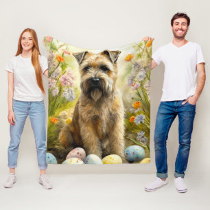 Wheaten Terrier-hond met Pasen-eieren Vakantie Fleece Deken