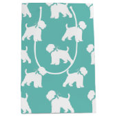 Wheaten Terrier hondensilhouet Medium Cadeauzakje (Voorkant)