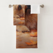 Wheaten Terriër in de herfst laat Herfst inspirere Bad Handdoek (Insitu)