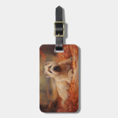 Wheaten Terriër in de herfst laat Herfst inspirere Bagagelabel (Voorkant verticaal)