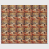 Wheaten Terriër in de herfst laat Herfst inspirere Cadeaupapier (Vlak)