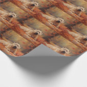 Wheaten Terriër in de herfst laat Herfst inspirere Cadeaupapier (Hoek)