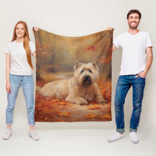 Wheaten Terriër in de herfst laat Herfst inspirere Fleece Deken