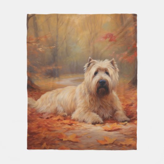 Wheaten Terriër in de herfst laat Herfst inspirere Fleece Deken (Voorkant)