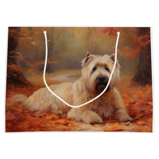 Wheaten Terriër in de herfst laat Herfst inspirere Groot Cadeauzakje (Voorkant)