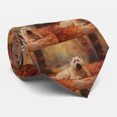 Wheaten Terriër in de herfst laat Herfst inspirere Stropdas (Opgerold)
