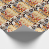 Wheaten Terrier in de herfst verlaat Thanksgiving Cadeaupapier (Hoek)