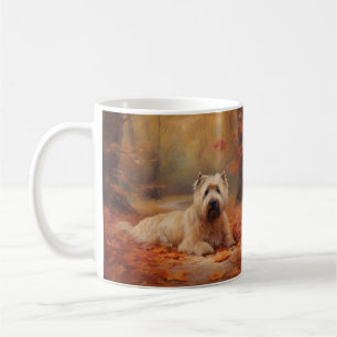 Wheaten Terrier in herfstbladeren val inspireert Koffiemok