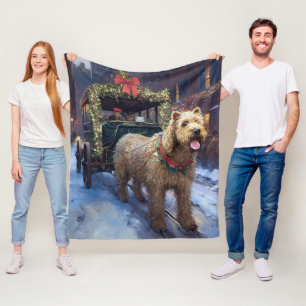 Wheaten Terrier Kerst Feestelijke Periode Fleece Deken