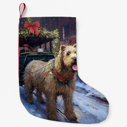 Wheaten Terrier Kerst Feestelijke Periode Kleine Kerstsok (Voorkant)