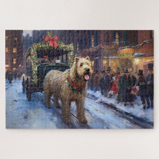 Wheaten Terrier Kerst Feestseizoen Legpuzzel (Horizontaal)