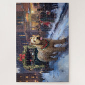 Wheaten Terrier Kerst Feestseizoen Legpuzzel (Verticaal)