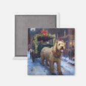 Wheaten Terrier Kerst Feestseizoen Magneet (Voorkant / Achterkant)